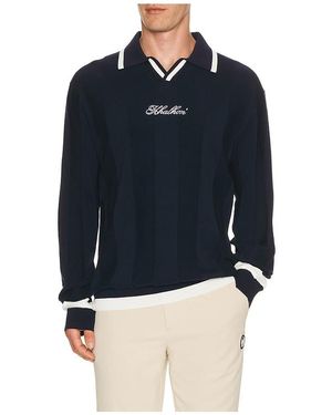 Khalhon V Tipped Varsity Knit Pullover Polo En Color Azul Talla (También En Xl/1X, Xxl/2X)