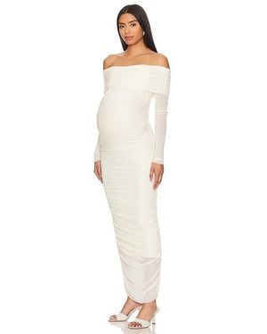BUMPSUIT Off The Shoulder Mesh Dress - White