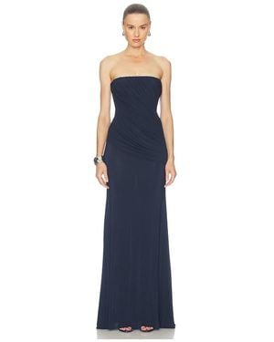 Alex Perry Strapless Drape Gown - Blue