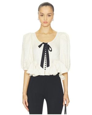 Free People Top Mit Schleife Pamela - Weiß