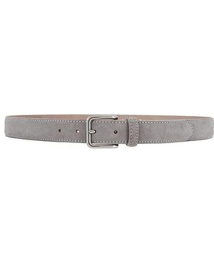 Vince 30Mm Alex Stitched Suede Belt - White