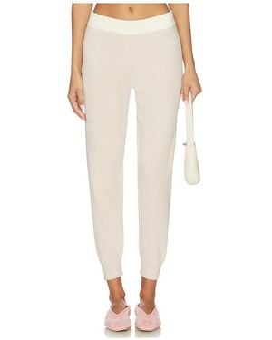 Barefoot Dreams Cozy Chic Ultra Lite Color Block Jogger En Color Bronce Talla (También En S, Xl, Xs) - Blanco