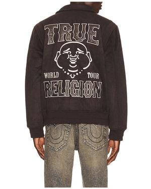 TRUE RELIGION Suede Bomber Jacket - Black