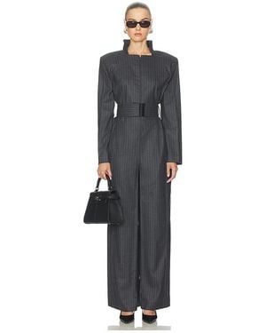 Bevza Pinstriped Jumpsuit - Black