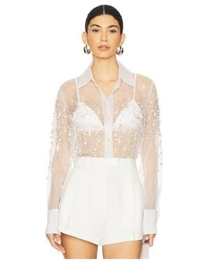 retroféte Aubriella Embellished Shirt - White