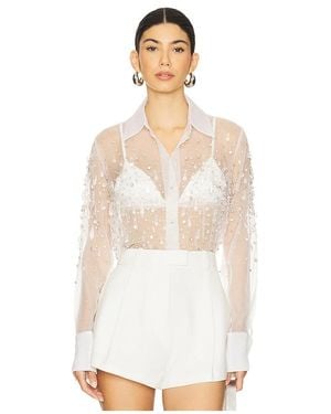 retroféte Aubriella Embellished Shirt - White