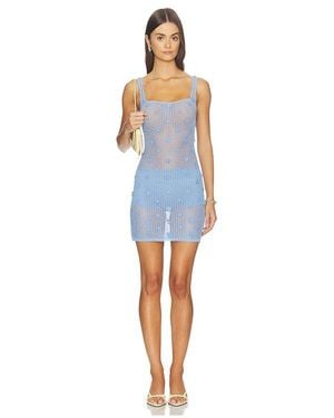 Lovers + Friends Savanna Floral Embellished Mini Dress - Blue