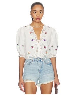 RIXO London Ursula Top - White