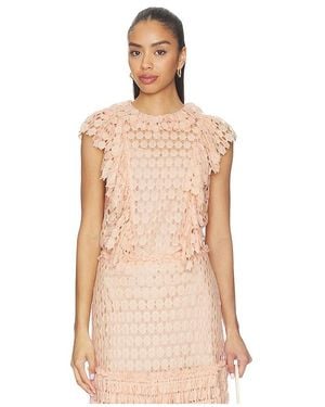 Ulla Johnson Daevy Lace Short Sleeve Top - Natural