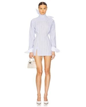 Helsa Stripe Poplin Shirt Dress - White