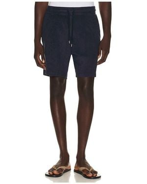 Frescobol Carioca Augusto Terry Cotton Blend Shorts - Blue