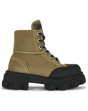 Ganni Cleated Canvas Trail Boot - Green
