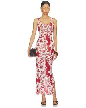 Leslie Amon Roselle Mesh Dress - Red