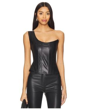 Sketch-Y X Revolve Jade Leather Corset - Black