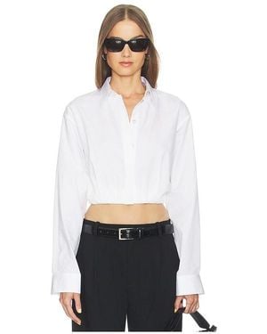 Helmut Lang Cropped Gather Shirt - White
