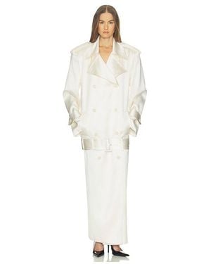 Helsa Trench Coat With Low Belt - White
