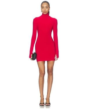 Norma Kamali Long Sleeve Turtleneck Mini Dress - Red