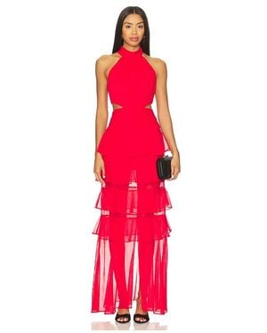 Elliatt Lilja Halter Neck Maxi Dress - Red