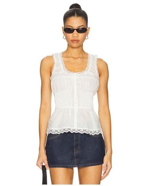 GUIZIO Lillie Pintuck Top - White