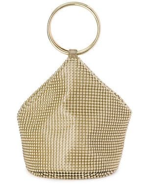 OLGA BERG Bianca Ball Mesh Handle Bag - Natural