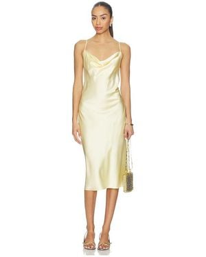 Fleur du Mal Cowl Neck Slip Dress - Yellow