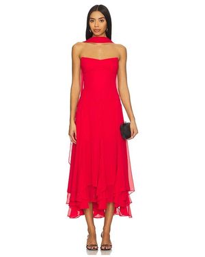 Amanda Uprichard Monterey Dress With Scarf - Red