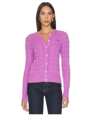 Polo Ralph Lauren Strick Long Sleeve Cardigan - Lila