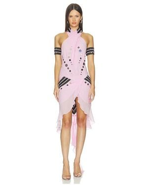 Off-White c/o Virgil Abloh Geo Mirror Rib Dress - Red