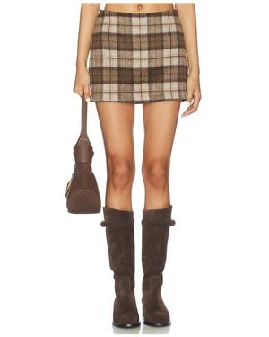 AFRM The Low Rise Fur Mini Skirt - Black