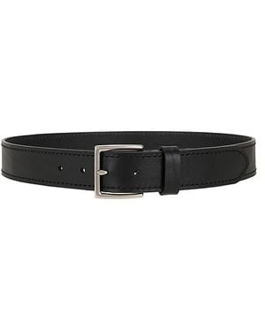 Vince 35Mm Flat Belt With Stitched Edge Belt - Black