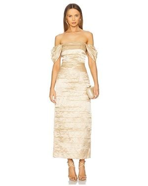 Aje. Zara Gathered Midi Dress - White