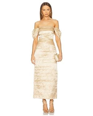 Aje. Zara Gathered Midi Dress - White
