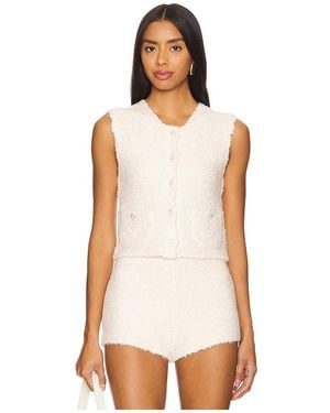 MAJORELLE Garcela Faux Pearl Vest - White