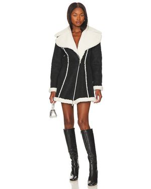 Nbd Jaedon Faux Shearling Jacket Dress - Black