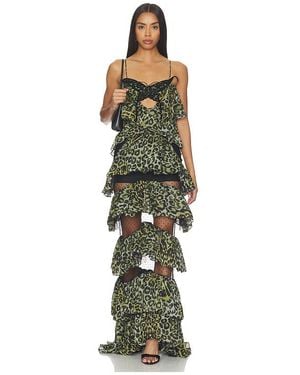 Blumarine Print Dress In Green