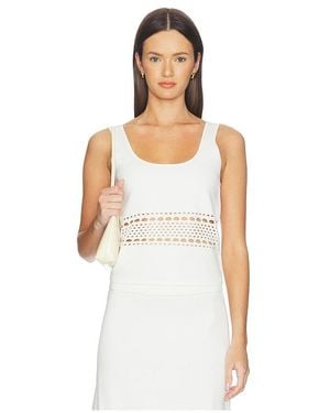 Jonathan Simkhai Fitzgerald Open Stitch Knit Tank - White