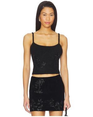 Markgong Beaded Mohair Knit Top - Black