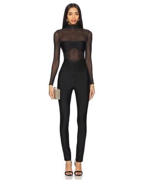 SER.O.YA X Revolve Brietta Bandeau Mesh Catsuit - Black