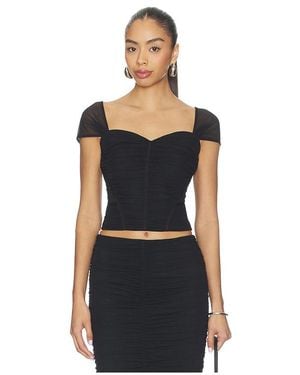 L'Agence Gekräuseltes Mesh-Top Asuka - Schwarz