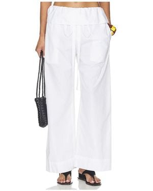 Enza Costa Cotton Peplum Pant - White