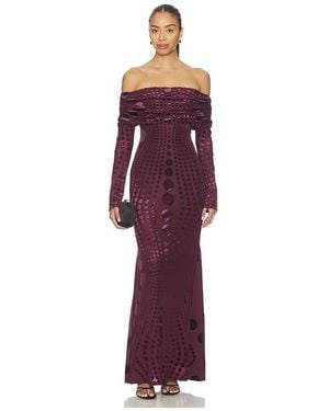 AFRM Thelma Burnout Velvet Dress - Purple