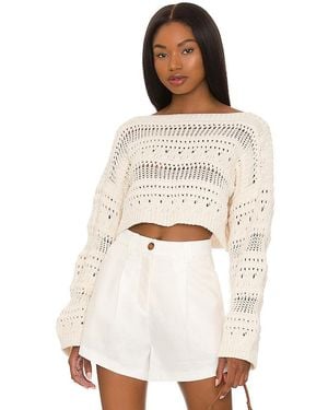 Tularosa Francis Open Stitch Cropped Pulllover - White
