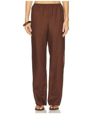 DONNI. X Revolve The Linen Simple Pant - Brown