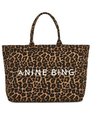 Anine Bing Leo Canvas Tote Bag - Brown