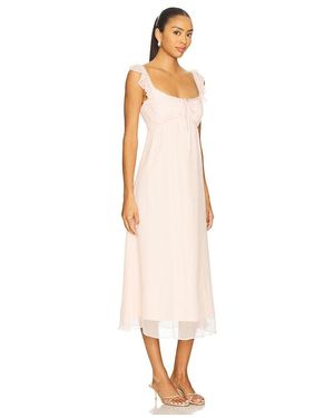 lpa ilaria corset midi dress LPA Ilaria Corset Midi Dress in Red