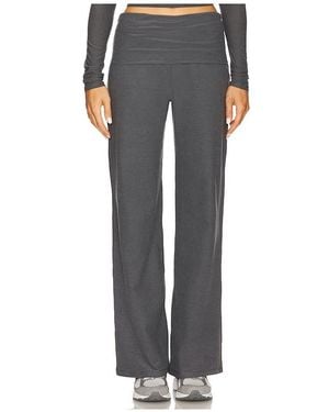 Beyond Yoga Spacedye Foldover Wide Leg Pant - Grey