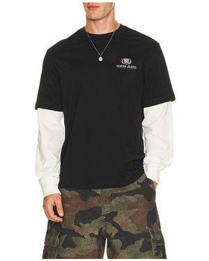Guess Regular Fit Double Layer Tee - Black