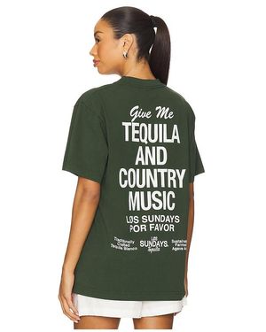 Los Sundays T-SHIRT THE TEQUILA AND COUNTRY MUSIC en Black - Vert