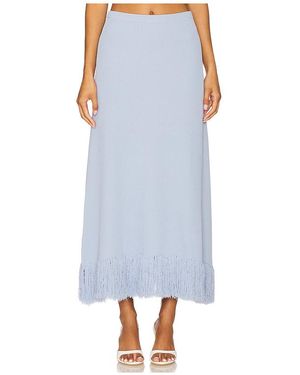 Clea Clarissa Fringe Knit Skirt - Blue
