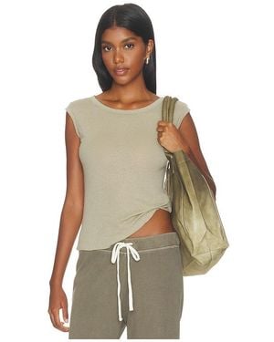 James Perse Cotton Cashmere Blend Boatneck Top - Multicolor